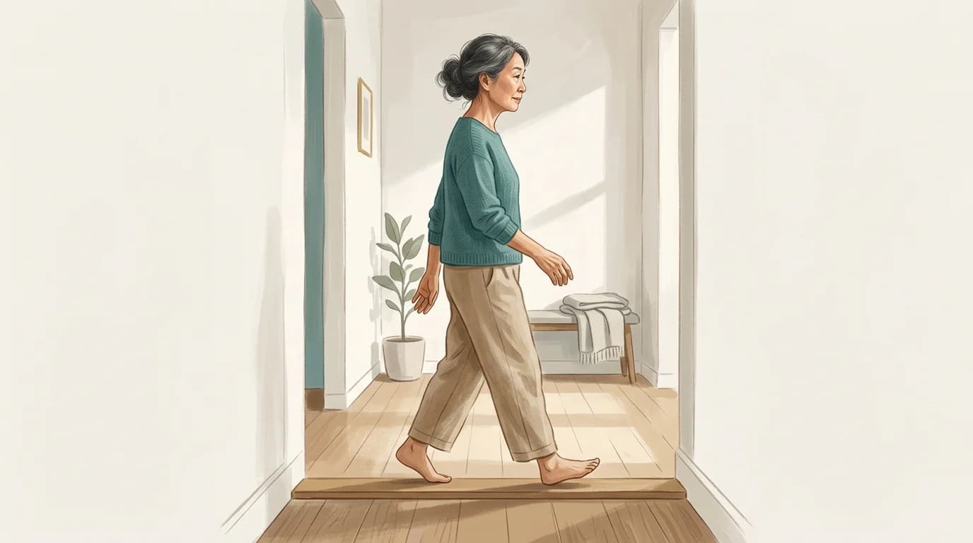 Why the foot that catches on a threshold is usually not the foot that lifted too low