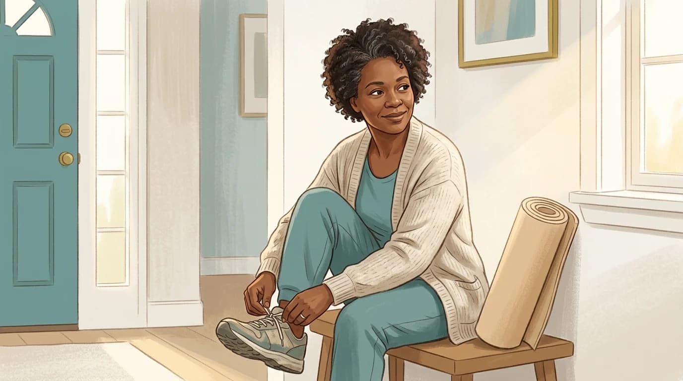 Walking or yoga for low mood in menopause? Twelve trials suggest each helps its own way