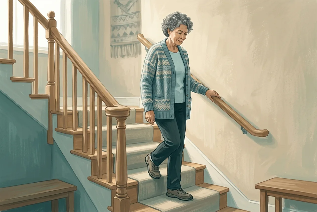 Descending Stairs: Why Going Down Is Harder Than Going Up